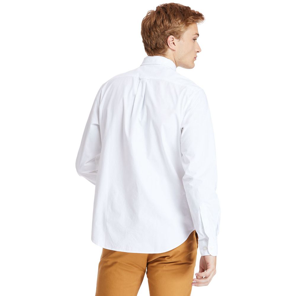 Timberland Mens Shirts Pleasant River Stretch Oxford - White - India XE7016298